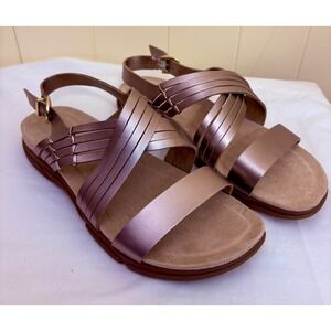 Easy Spirit Martha Stewart Metallic Rose Gold Strappy Slingback Sandals 10W